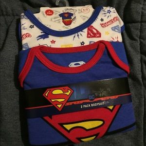 Boys. Two pack body suit. Superman. 6/9 months